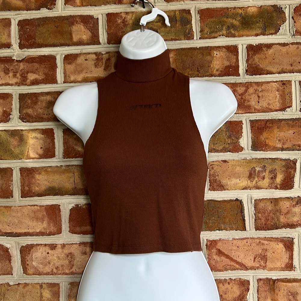 Forever 21 Brown Turtleneck Tank Top. Small